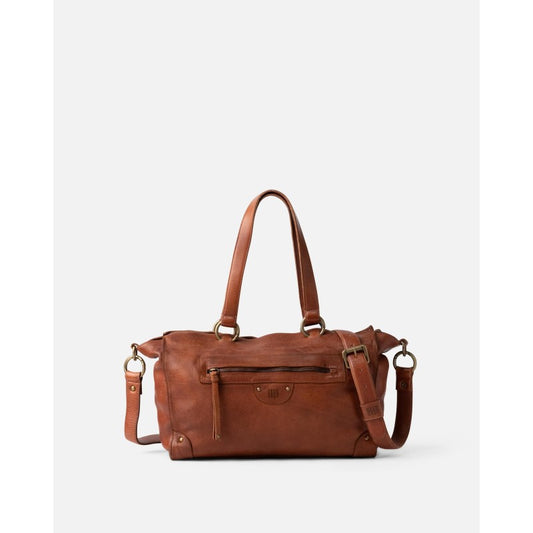 Large Alaska Leather Biba Bag - Tan