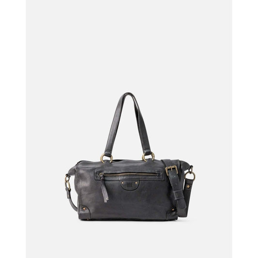 Large Alaska Leather Biba Bag - Black