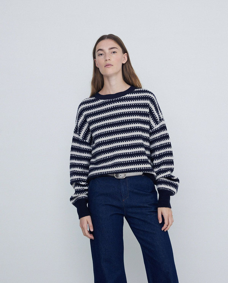 Navy & Cream Jumper