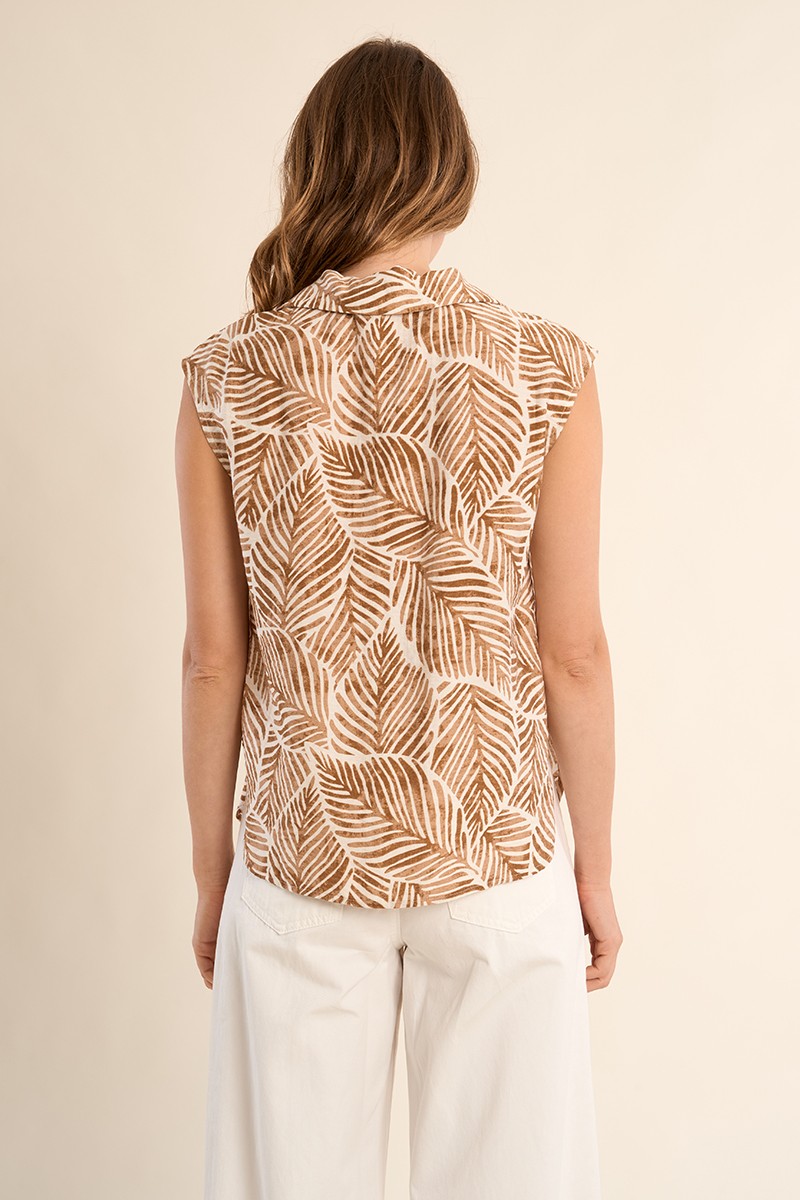 Camel Printed Blouse
