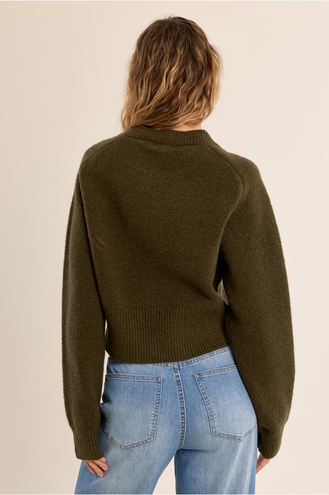 Khaki Cropped Knit