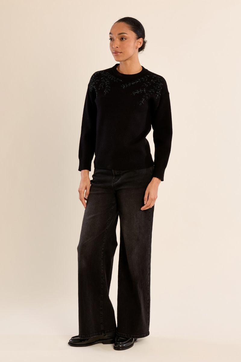 Black Embellished Jumper