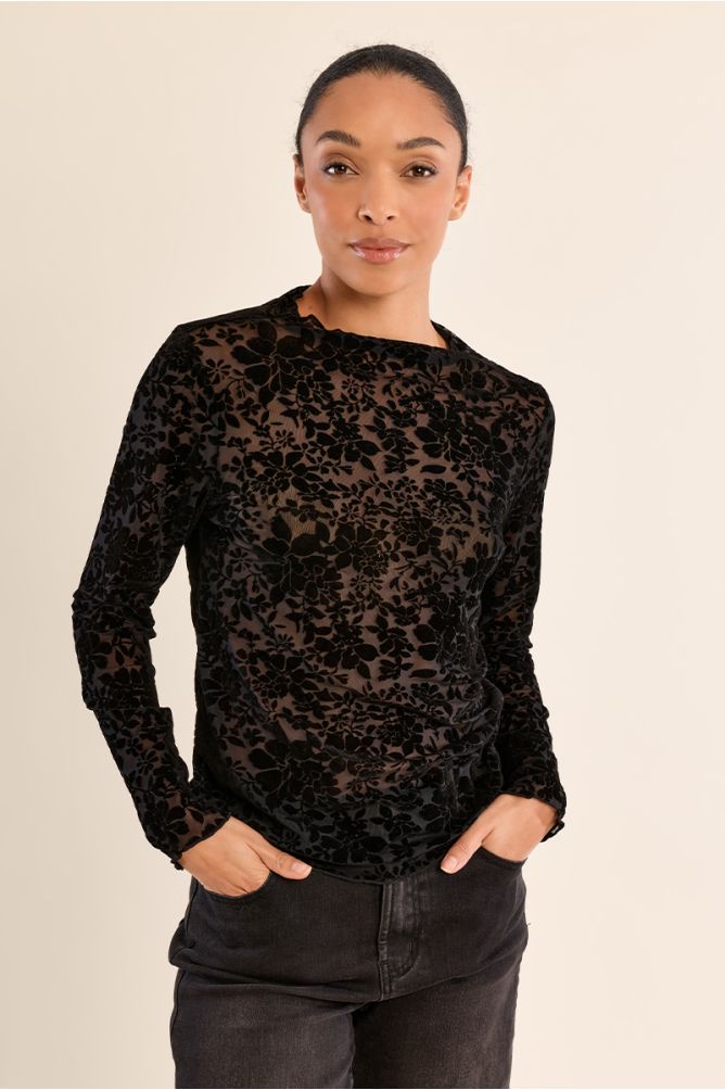 Black Lace Under Sweater