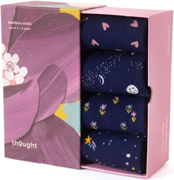 Bamboo Socks in a Box - Navy
