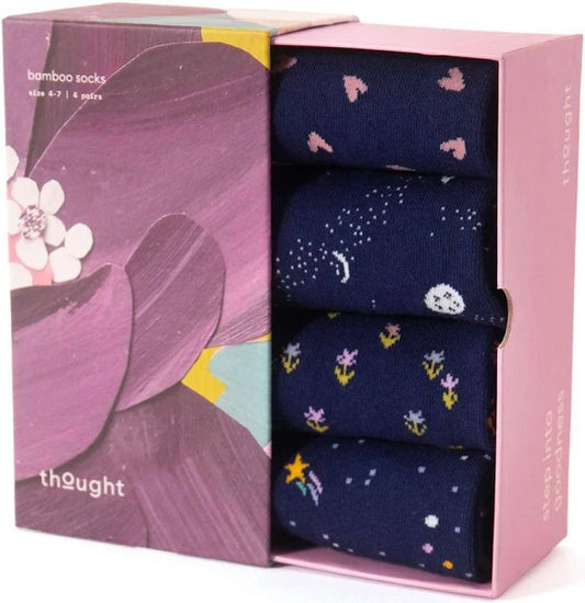 Bamboo Socks in a Box - Navy
