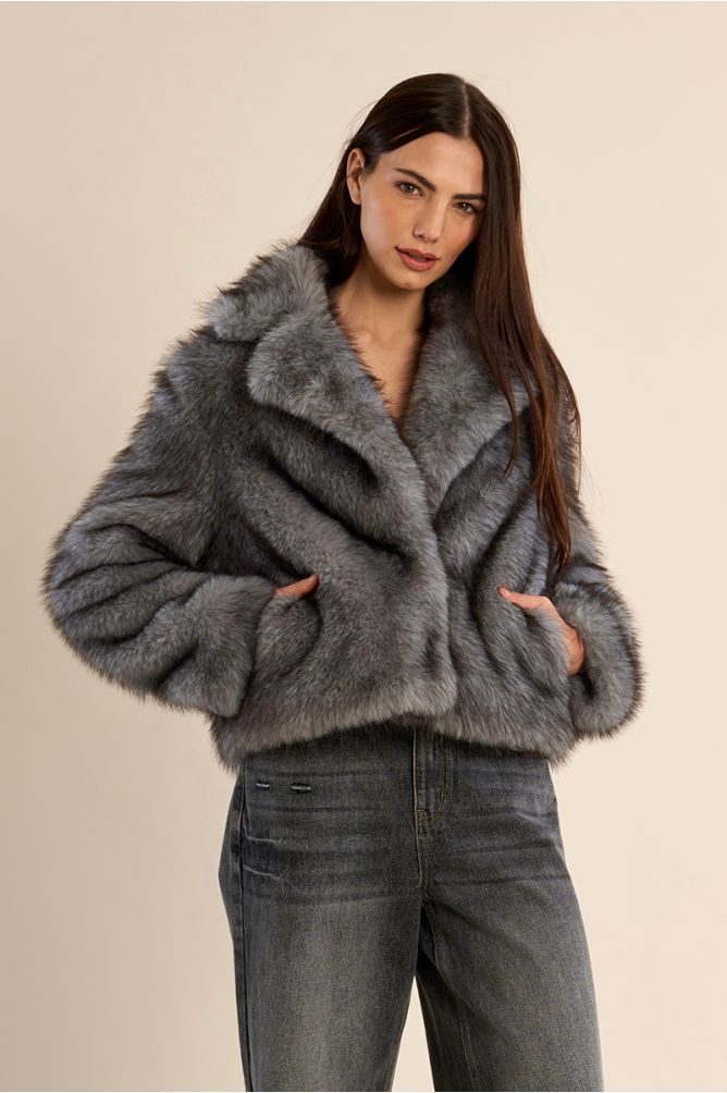 Grey Faux Fur jacket