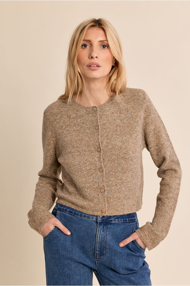 Short Camel Cardigan