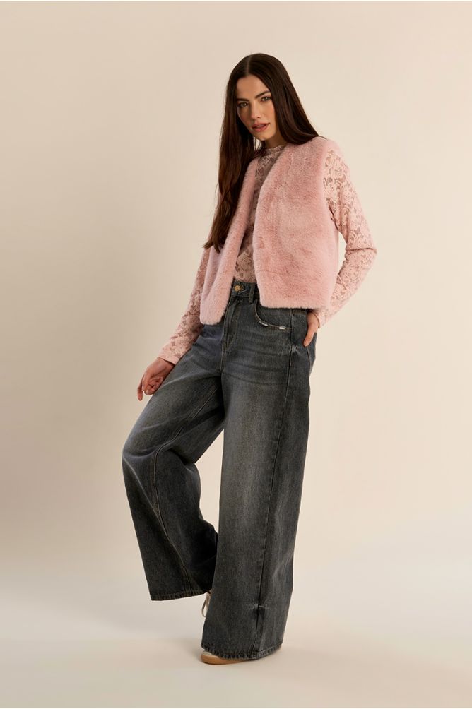 Sleeveless Faux fur Jacket