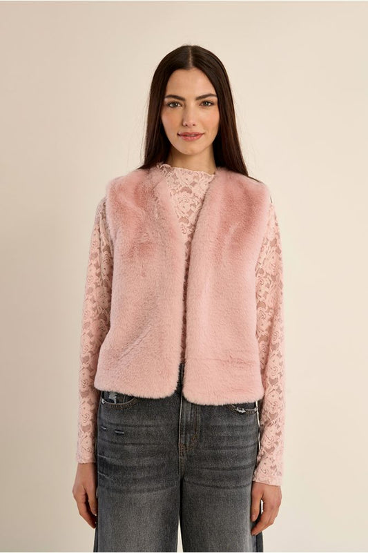 Sleeveless Faux fur Jacket