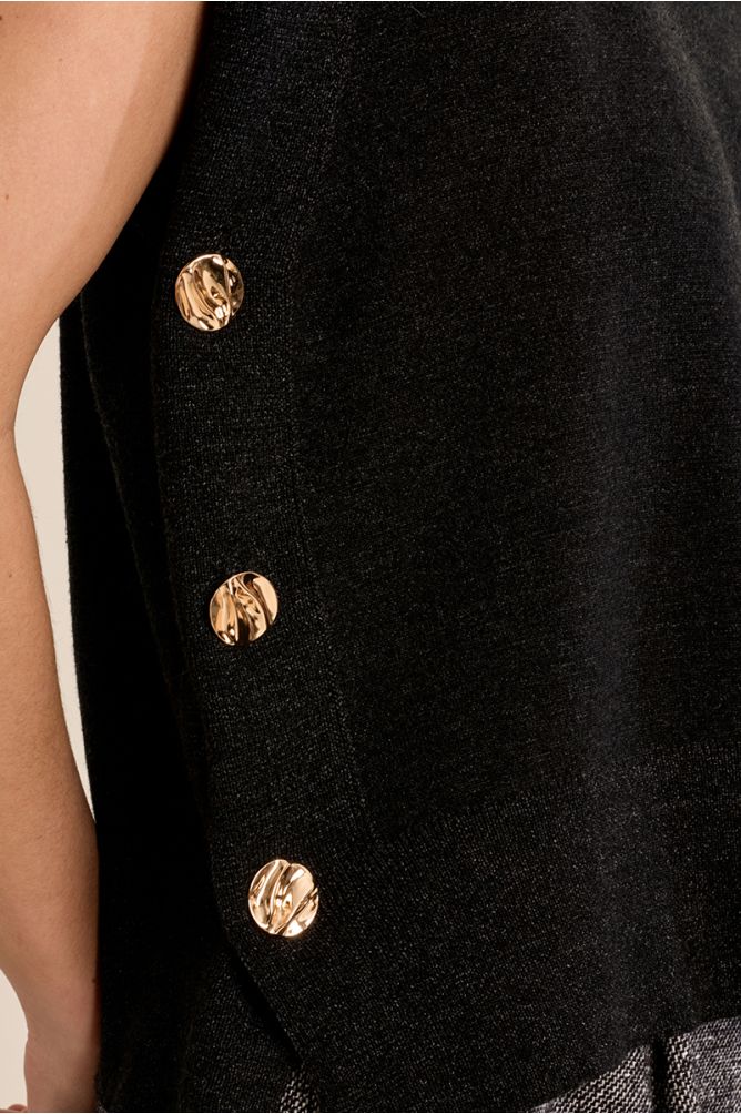 Dark Grey Sleeveless Knit.