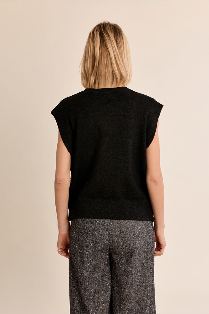 Dark Grey Sleeveless Knit.