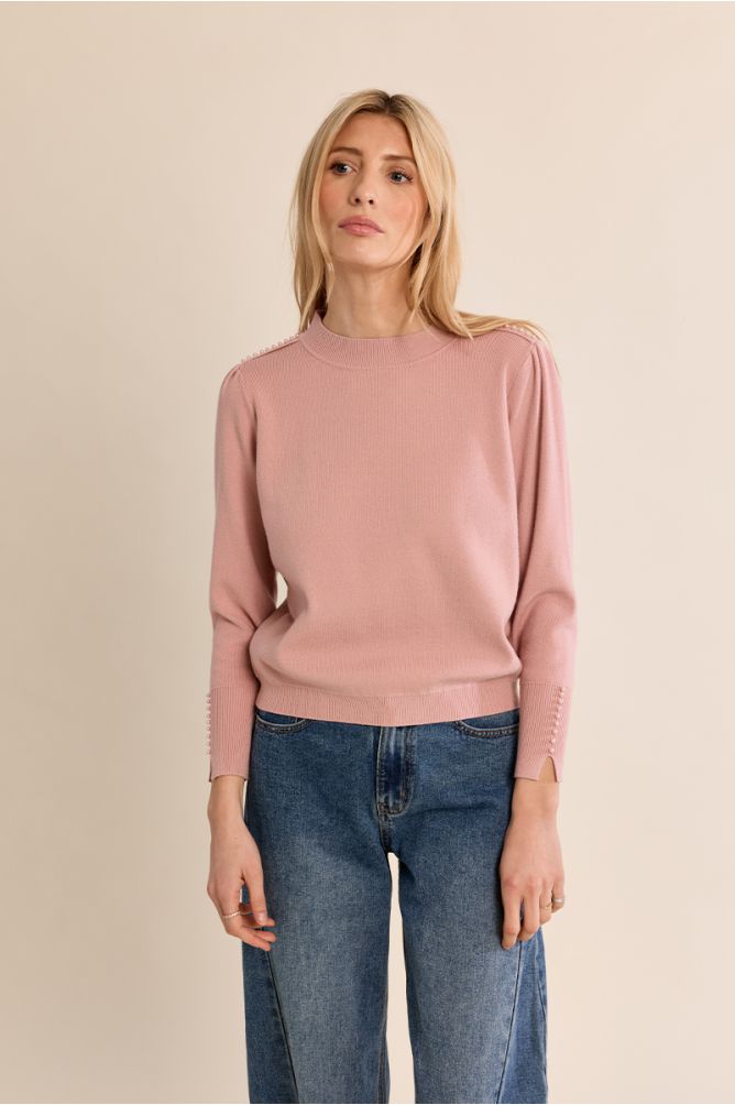Powder Pink Pearl Knit