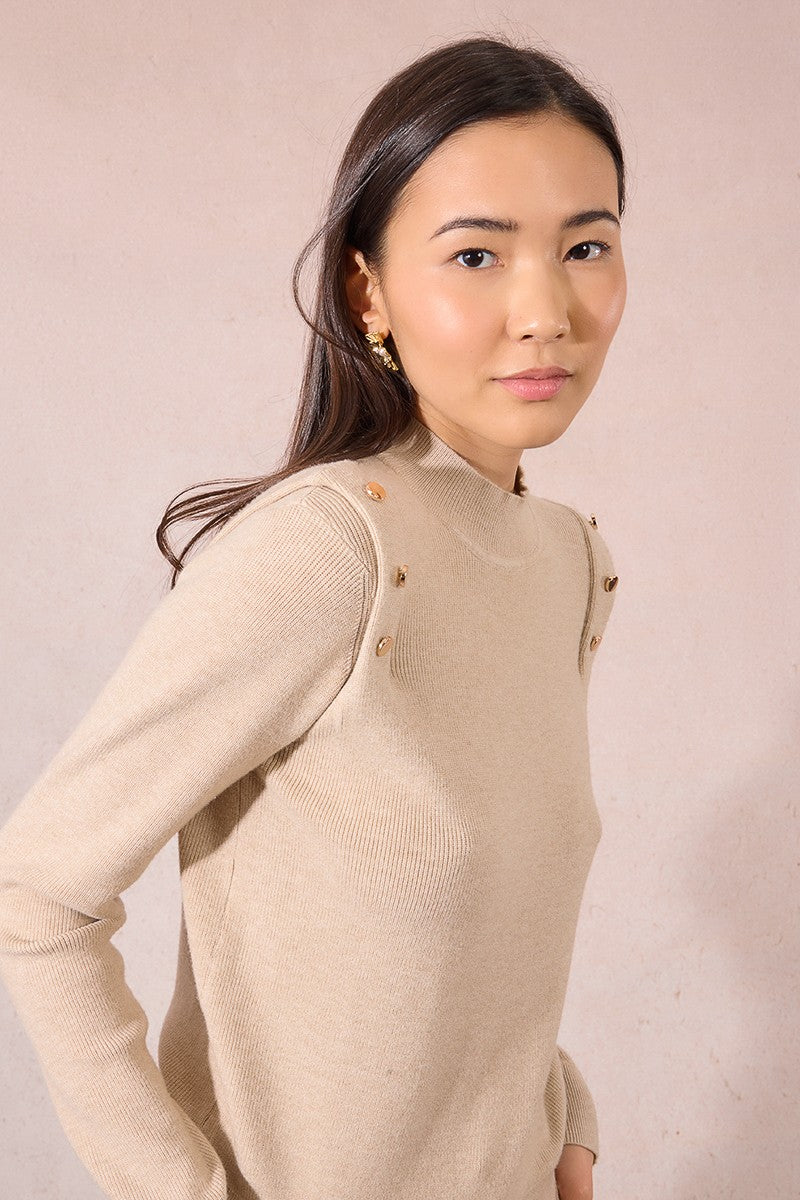 Fine Knit Sweater - Beige
