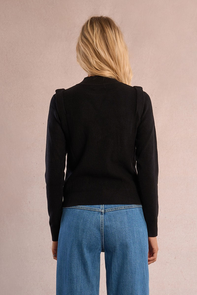 Fine Knit Sweater - Black