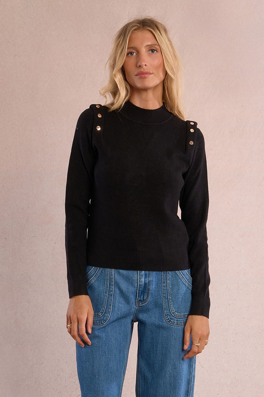 Fine Knit Sweater - Black