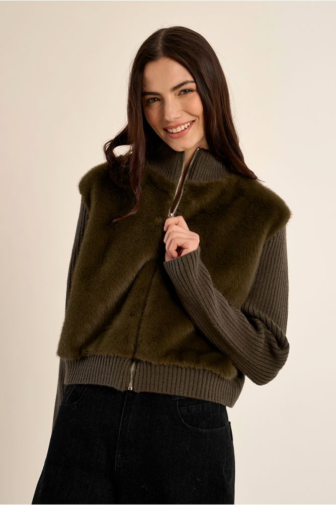 Khaki Cropped Jacket